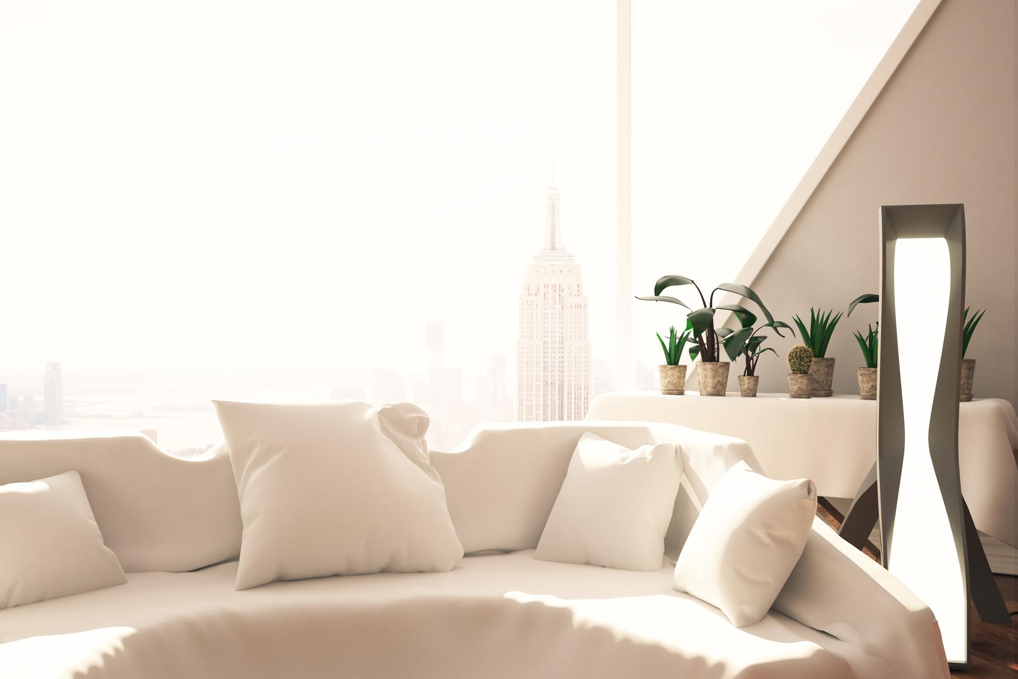 interior modern living room with soft light